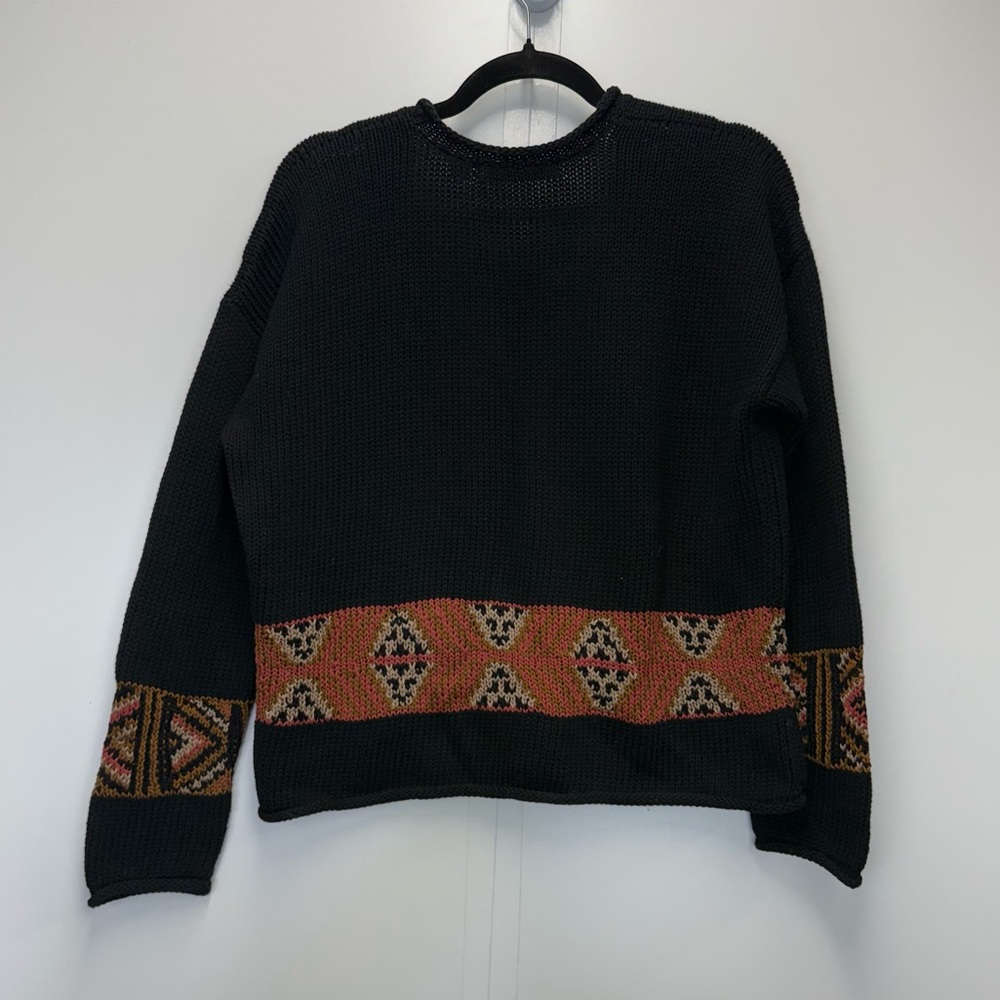 Peruvian Connection Aztec Pattern On Black Cardig… - image 7